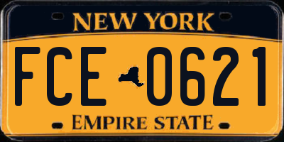 NY license plate FCE0621