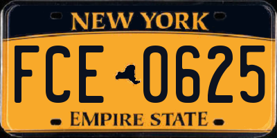 NY license plate FCE0625