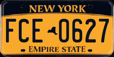 NY license plate FCE0627