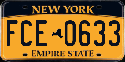 NY license plate FCE0633