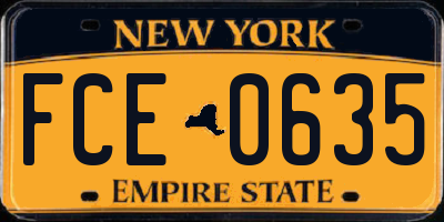 NY license plate FCE0635