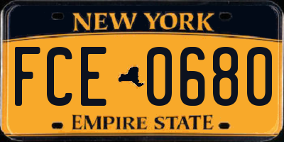 NY license plate FCE0680