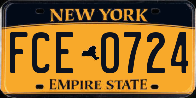 NY license plate FCE0724