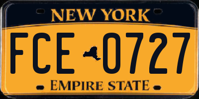 NY license plate FCE0727