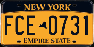 NY license plate FCE0731