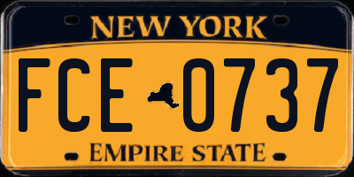 NY license plate FCE0737