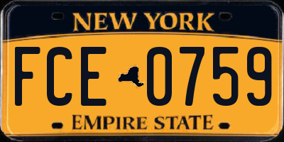 NY license plate FCE0759