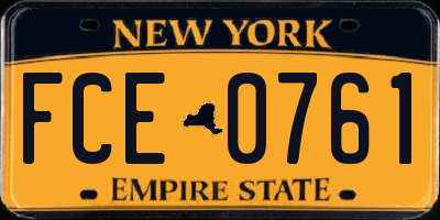 NY license plate FCE0761