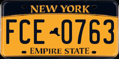 NY license plate FCE0763