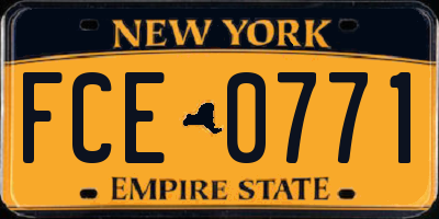 NY license plate FCE0771