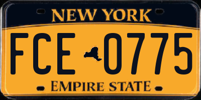 NY license plate FCE0775