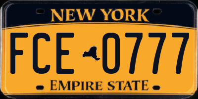 NY license plate FCE0777