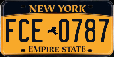 NY license plate FCE0787