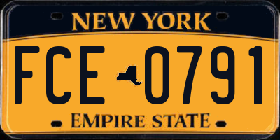NY license plate FCE0791