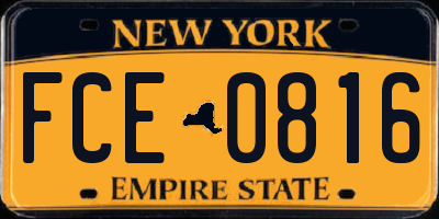 NY license plate FCE0816