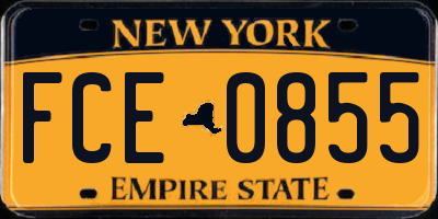 NY license plate FCE0855