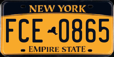 NY license plate FCE0865