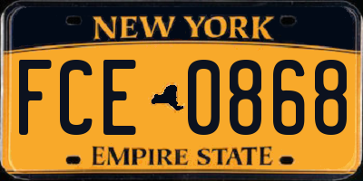 NY license plate FCE0868