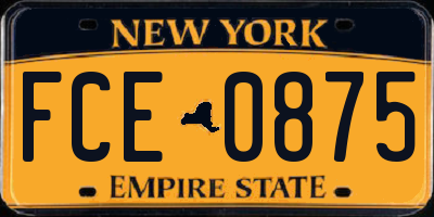 NY license plate FCE0875