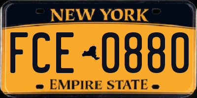 NY license plate FCE0880