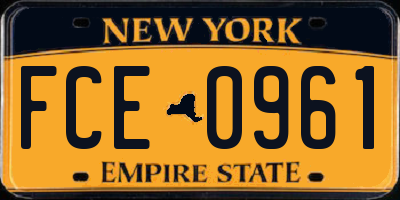 NY license plate FCE0961