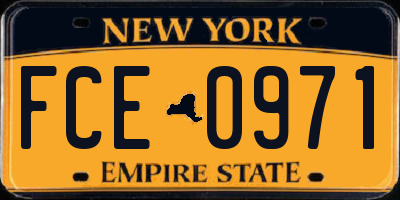 NY license plate FCE0971