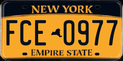 NY license plate FCE0977