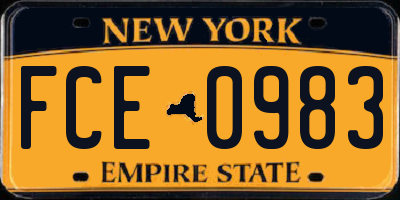 NY license plate FCE0983