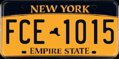 NY license plate FCE1015