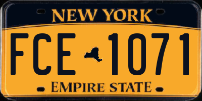 NY license plate FCE1071