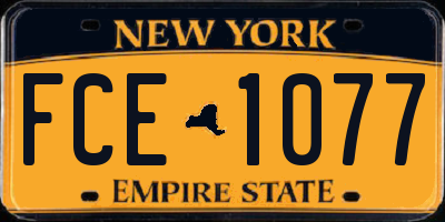 NY license plate FCE1077