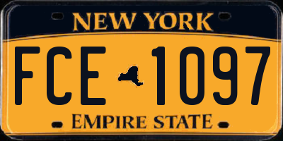 NY license plate FCE1097