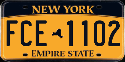NY license plate FCE1102
