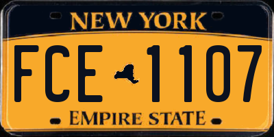 NY license plate FCE1107