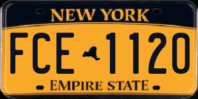 NY license plate FCE1120