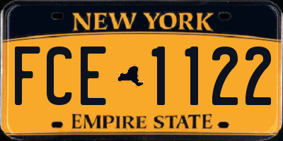 NY license plate FCE1122
