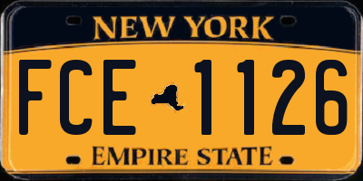 NY license plate FCE1126