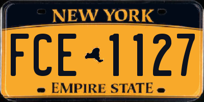 NY license plate FCE1127