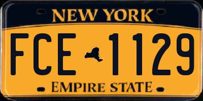 NY license plate FCE1129