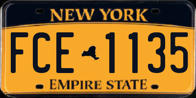 NY license plate FCE1135
