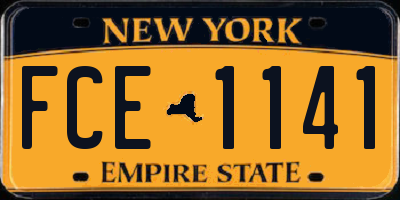 NY license plate FCE1141