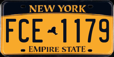 NY license plate FCE1179
