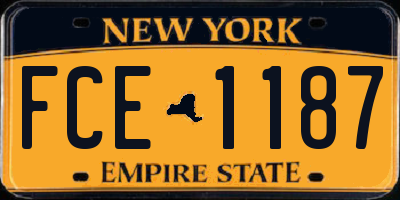 NY license plate FCE1187