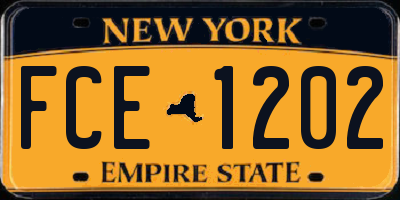 NY license plate FCE1202