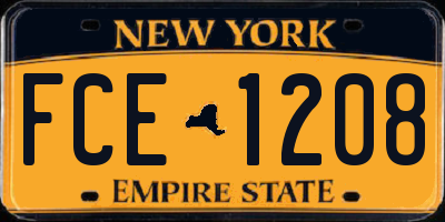 NY license plate FCE1208