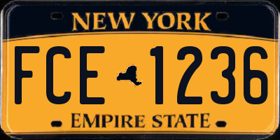 NY license plate FCE1236