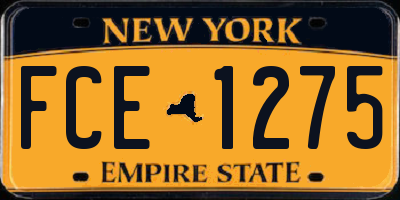 NY license plate FCE1275