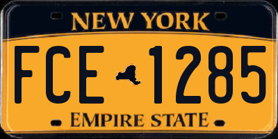 NY license plate FCE1285