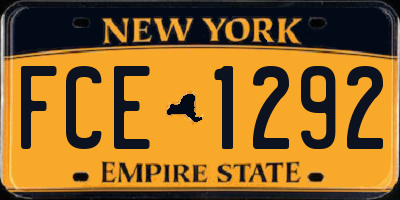 NY license plate FCE1292