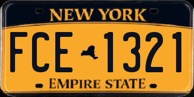 NY license plate FCE1321